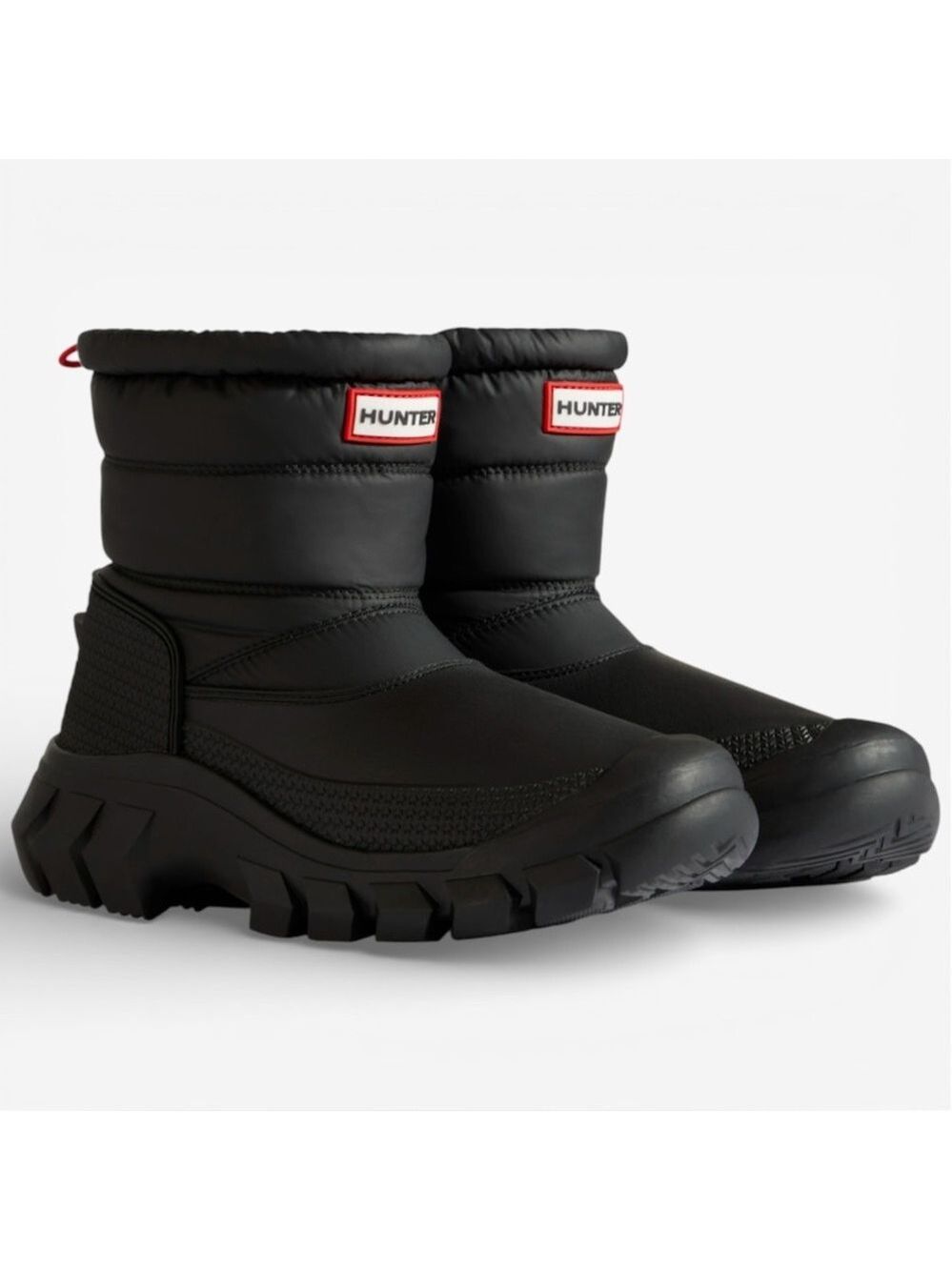 Hunter Intrepid Short Snow Boots, Black, size 7